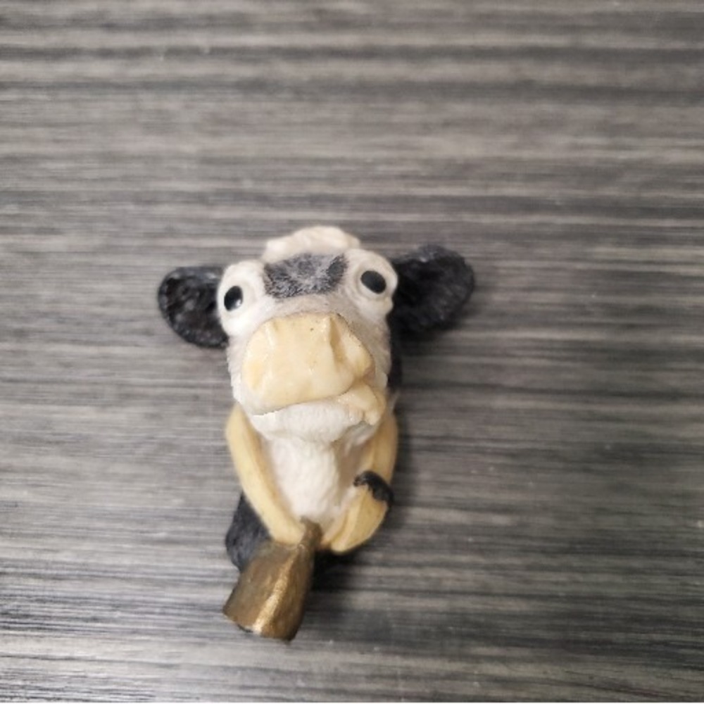 3 Dimensional Cow Heifer Refrigerator Magnet 3D Cow Bell Black And White 3 Inch